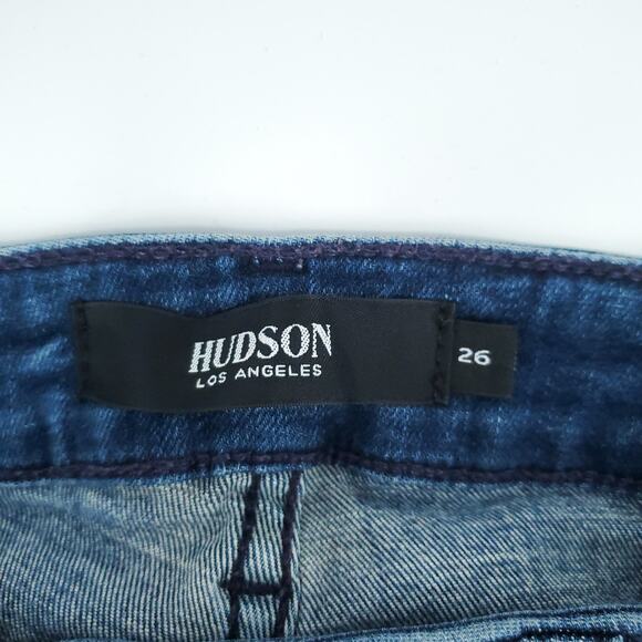 Hudson Krista Crop Super Skinny Distressed Jean Raw Hemline Stonewash Whisker 26 - Picture 5 of 12